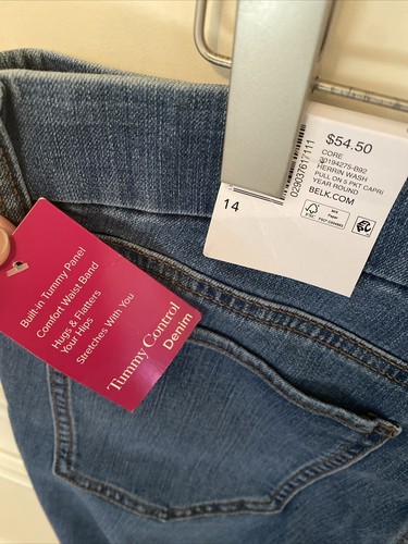 Kim Rogers Tummy Control Cropped Woman's Jeans Size 14 NWT - Picture 3 of 3