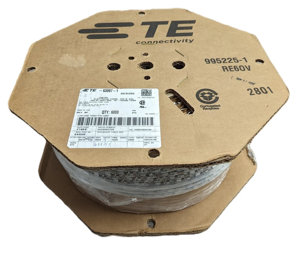 6000 TE Connectivity 63097-1 FASTON 250 Quick Connect Terminals 18-14AWG NEW - Image 2 of 4