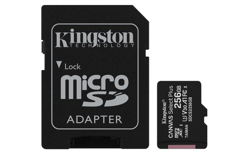 740617298710 Kingston Technology Canvas Select Plus 256 GB MicroSDXC UHS-I Klass - Zdjęcie 1 z 8