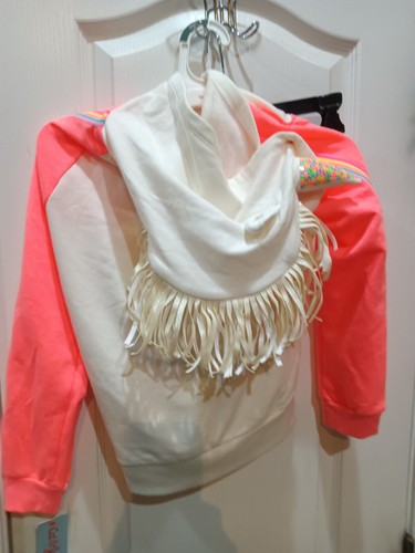 girl's Cat & Jack jacket size 7/8 fleece front zipper unicorn hoodie long sleeve - Picture 7 of 11
