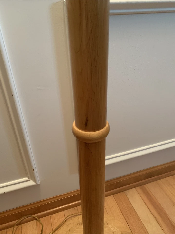 "Lámpara de pie de latón antorcha de madera de roble vintage Anthony California RARA 71"" CM" Foto 4 de 4