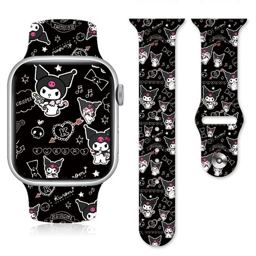 Cute Cartoon Kuromi Silicone Strap For Apple Watch Band 8 7 6 5 Anime Bracelet - Picture 5 of 21