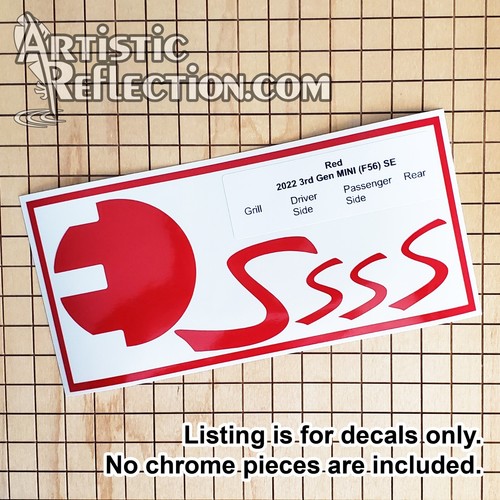 D202 Scuttle & Rear Emblem SE Decals for 2022-2024 only MINI Cooper Electric F56 - Picture 3 of 28