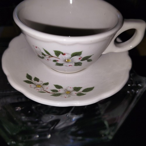 Buffalo Pottery China USA Dogwood Restaurant/Dining Car Ware Cup & Saucer Set - Picture 6 of 12