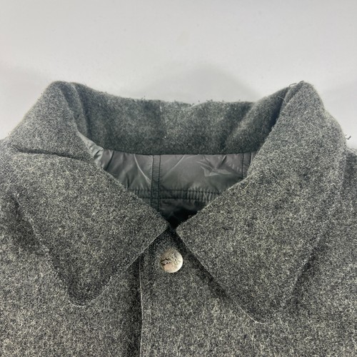 VTG Avirex Wool Jacket Extra Extra Large Grey Distressed Snap Button Bomber - Picture 13 of 23