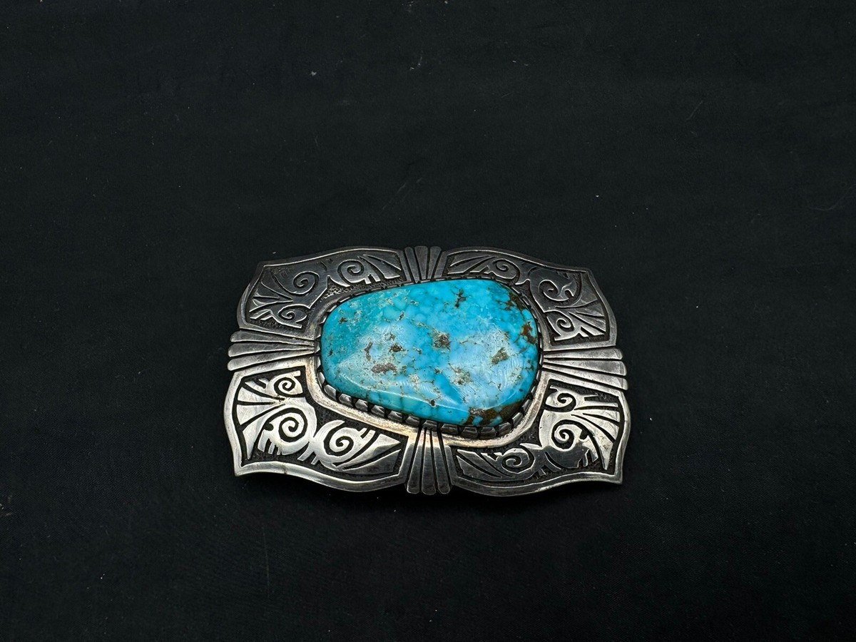 Heavy 126 Gram Vintage Native American Navajo Turquoise Sterling Silver Bracelet Heavy 126 Gram Vintage Native American Navajo Turquoise Sterling Silver Bracelet