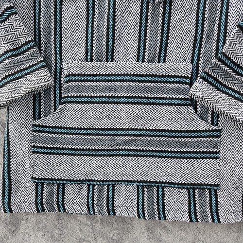 Sudadera con Capucha Tejida Baja Mexicana Ajuste Retro Para Hombre Pullover Grande Bolsillo a Rayas - Imagen 4 de 7