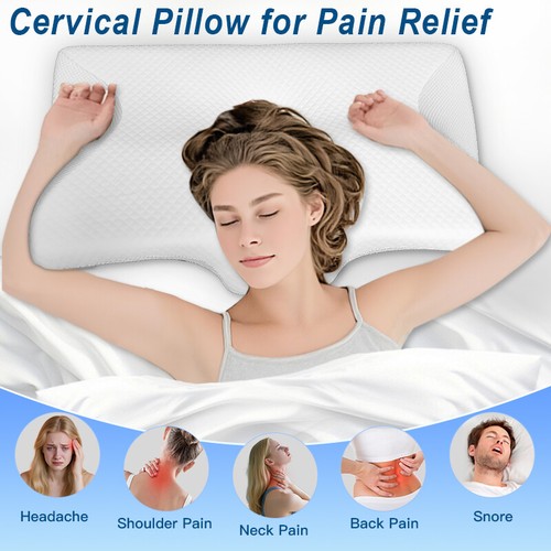 Memory Foam Contour Pillow Cervical Groove Ergonomic Neck Support Orthopedic - Picture 5 of 14