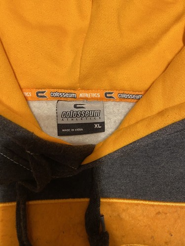 XL Colosseum Athletics Tennessee Hoodie Yellow Gray Extra Heavy - Picture 3 of 9