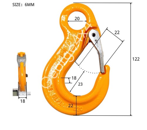 2X 7/8mm Hammerlock+ 6mm Eye Sling Hook Chain Caravan Trailer connecting Extend - Picture 3 of 3