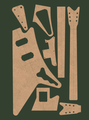Moderne Full Guitar Template Set 0.50" MDF - Picture 1 of 2