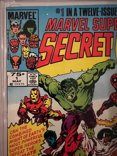 Marvel Super-Heroes Secret Wars #1 CGC 9.8 Near Mint/Mint (WP) NEWSSTAND VARIANT - Picture 3 of 12