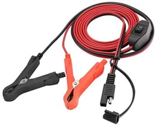 SAE Extension Cable 16 AWG Wire Harness SAE to Battery Alligator Crocodile Cl...