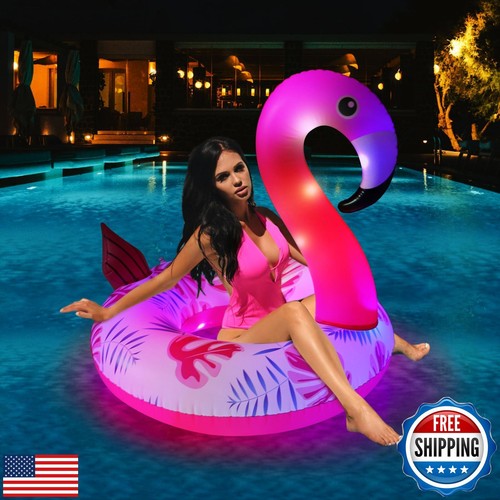 Aufblasbarer Flamingo Pool Schwimmer mit Beleuchtung, batteriebetrieben Flamingo Swim T - Bild 1 von 5