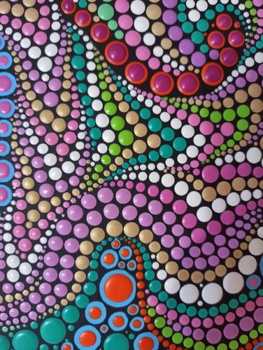 original abstract painting on canvas, psychedelic pink eclectic trippy artwork - Picture 2 of 11