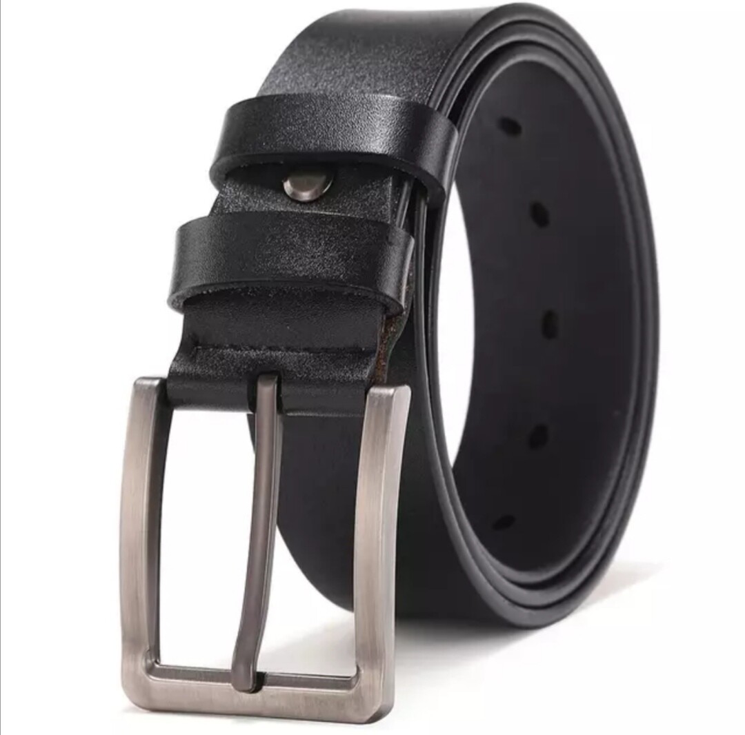 Men's Genuine 1.5'' Width Black Leather Belts XL, 2XL, 3XL, 4XL, 5XL ...