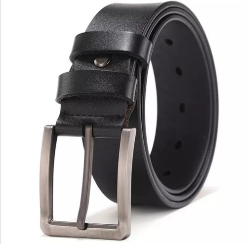 Cinturones de cuero negro genuinos de 1,5"" de ancho para hombre XL, 2XL, 3XL, 4XL, 5XL, 6XL, 7XL - Imagen 4 de 10
