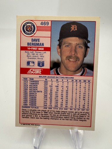 1989 Score Baseball #1-660 - YOU PICK - Complete Your Set - Picture 156 of 200