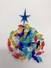50 Replacement MEDIUM TWIST BULBS Ceramic Christmas Tree Lights 9 PRETTY COLORS