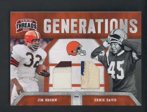 2011 Jim Brown & Ernie Davis Panini Threads Generations Jerseys #2 18/50