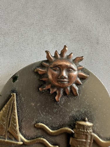 Vintage K&T Layered Mixed Metal Celestial Brooch Sun Moon Stars Brooch Pin K47 - Picture 2 of 6