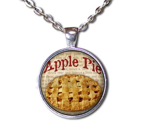 Sweet Apple Pastel Lovers Panadería Arte Comida - Collar Colgante de Vidrio Redondo Hecho a Mano - Imagen 9 de 10
