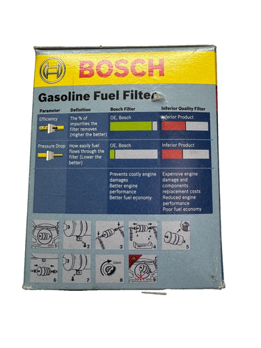 BOSCH GASOLINE FUEL FILTER GO916 interchangeable Z463 for HONDA 16010SDCE01 - Picture 3 of 4
