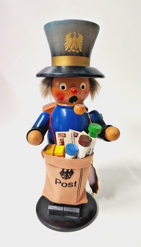 Steinbach Räuchermann Postbote Postbote 9,5" hoch Holz Vintage Germany Figur - Bild 1 von 9