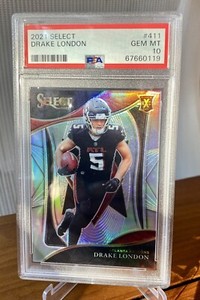 2021 Drake London Select XRC Silver Prizm PSA 10 Gem Mint