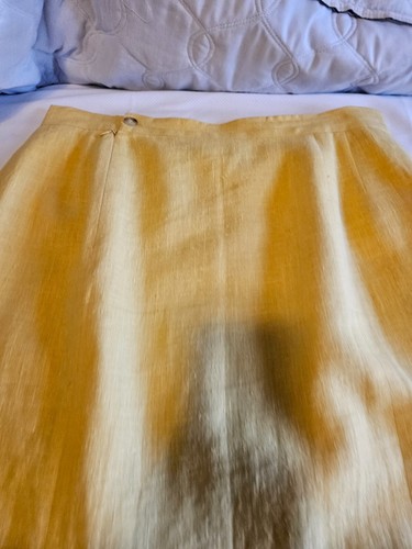 Harve Benard YELLOW LINEN Skirt Womens 14 - Picture 9 of 11