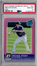 2016 Panini Donruss Optic Trevor Story Pink Gem Mint PSA 10 Rated Rookie