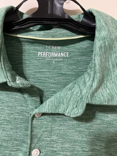 J. Crew Men's Performance Green Polo Size Med. Super Soft Fabric - Picture 2 of 3