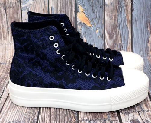 Converse CTAS Lift Platform High Top Sneakers Women's 6 Purple Black Lace NWB - Picture 4 of 10