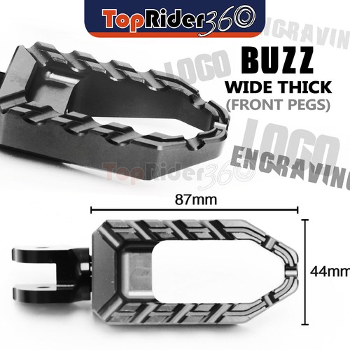 CNC BUZZ Front Foot Pegs Wide For Ducati Hypermotard 939 SP 2016-2018 - Foto 5 di 12