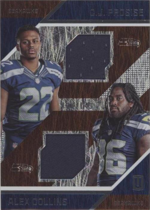 2016 Panini Unparalleled Alex Collins C.J. Prosise #RDM-PC - 1 of 2