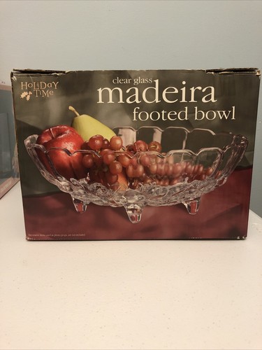 NEW Indiana Glass MADEIRA FOOTED BOWL 12.5" Serving Dish Holiday Fruit Salad BOX - Picture 3 of 9