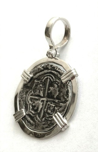 ATOCHA Coin Pendant 4 Reale Sterling Silver Frame Treasure Coin Jewelry - Picture 3 of 6