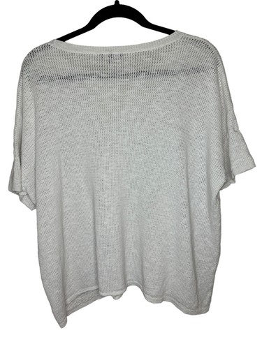 Top Eileen Fisher cotone biologico lino collo gioiello taglia XL bianco - Foto 6 di 10