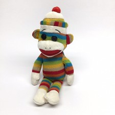 rainbow sock monkey beanie baby