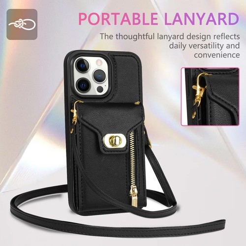 Damen Umhängetasche Leder Geldbörse Karte für iPhone 15 Pro Max 14 13 12 11 XS XR - Bild 22 von 52