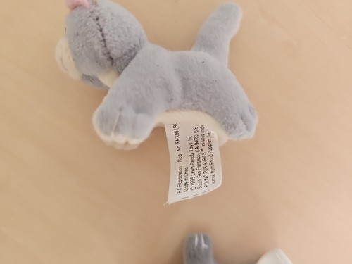 Vintage POUND PURRIES 2 Baby Kitten GREY White Pink Nose Whiskers 1.5" Mini 1995 - Bild 5 von 5
