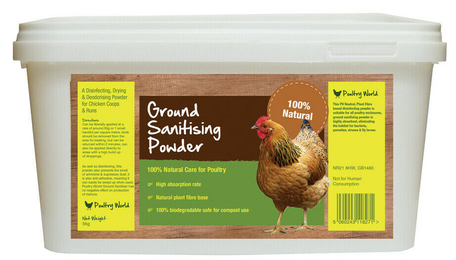 Poultry World Ground Sanitising Powder 5kg Chicken Runs Ground
