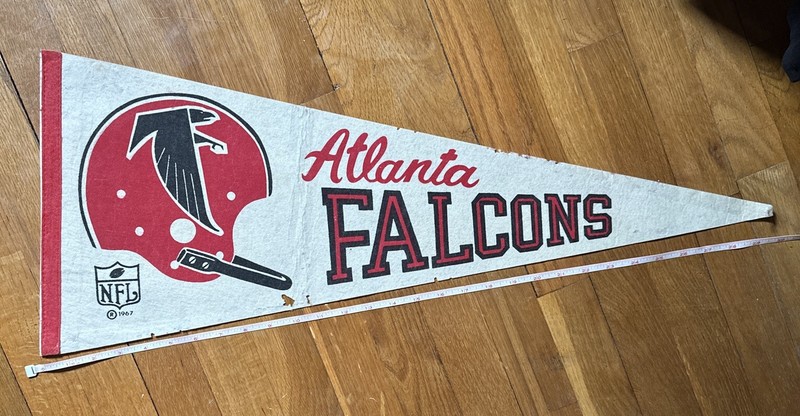 Atlanta Falcons Pennant - Vintage Atlanta Falcons Football Felt Pennant 1967