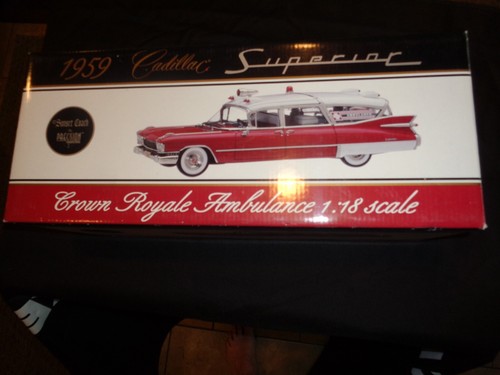 Precision Miniatures 1959 Cadillac Crown Royale Ambulance Sunset Coach White - Picture 12 of 13