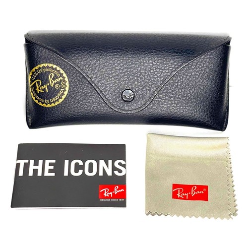 Custodia occhiali da sole Ray Ban nera vera pelle solo custodia occhiali - Foto 2 di 4