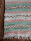 Saltillo Blanket Serape Southwestern Throw Made Mexico 62x48 Pink Teal Seafoam