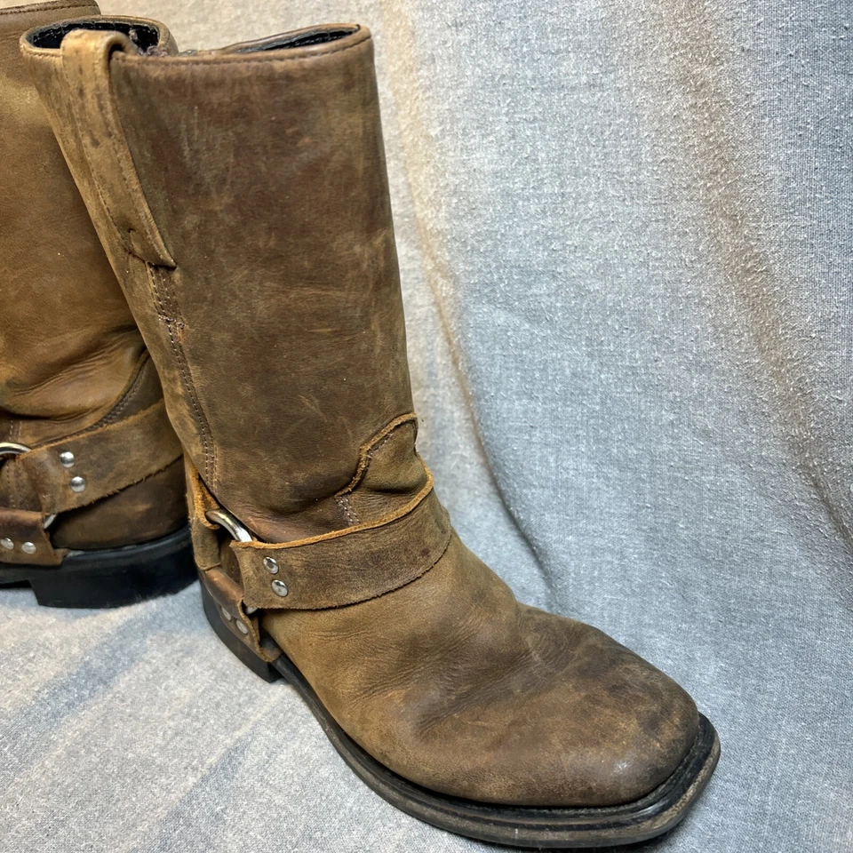 Old West Harness Leather Boot - Square Toe - CH1002, Buckle Size 12.5 - Image 3 of 4