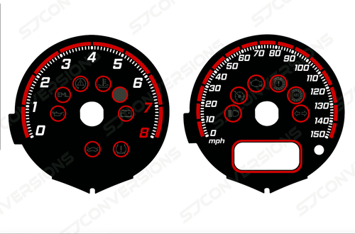 Mini Cooper R53 Twin Prefacelift V3 Plain Custom Dial Cards 8 Colours Gauges - Picture 2 of 8
