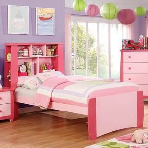 Marlee Bookcase Kids Pink Twin Full Platform Bed Storage Sides Wood Image Is Loading Marlee Bookcase Kids Pink Twin Full Platform Bed