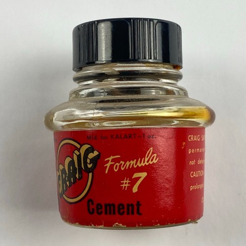 Bottle Craig Safety Formula #7 Film Cement Glass Jar Vintage - Picture 3 of 8